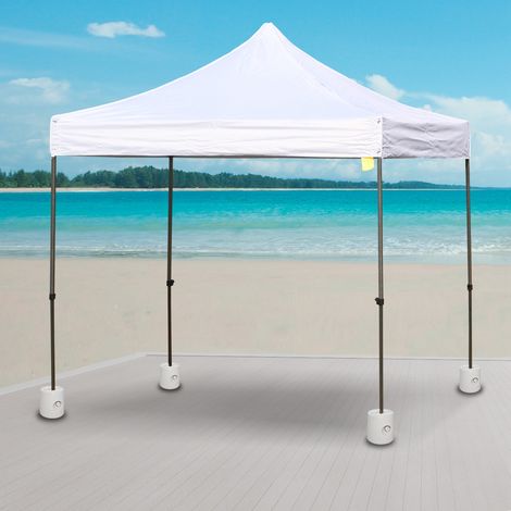 Confezione da 4 pesi per tende pieghevoli, supporti riempibili con 9 kg di acqua, Ø22/24x25 cm, bianchi