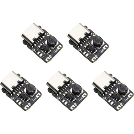 5er-Pack 5V Typ C 18650 Lithium-Akku-Lade- und Entladepanels – Mehrfachschutz-Lademodul gegen Überspannung, Tiefentladung und Überstrom (1/5)