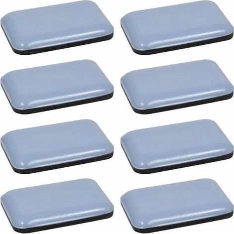 35 x 25 mm, 8x Patin glisseur téflon Teflon autocollant adhésif rectangulaire Protection Sol Parquet Pied Chaise Meuble (1/4)