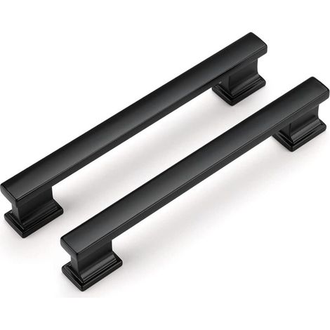 YMYNY Lot de 5 poignées de meubles noires, espacement des trous de 128 mm,poignées de cuisine vintage, poignées de tiroir en alliage d'aluminium, poignées pour armoires de cuisine et salle de bain (1/5)