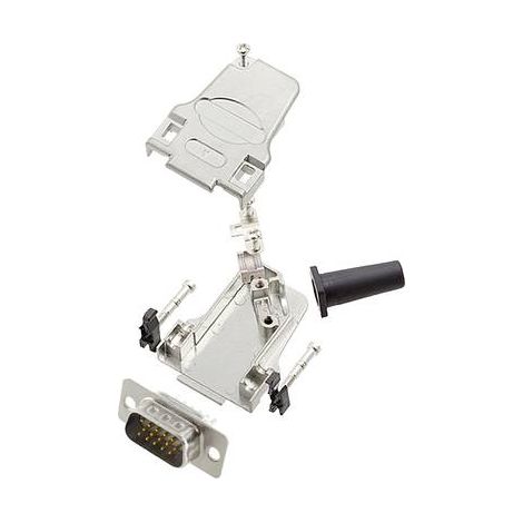 encitech D45ZF09-HDP15-W-K 6355-8064-01 Kit embase SUB-D mâle 45 ° Nombre de pôles: 15 fût à souder 1 pc(s) R539421