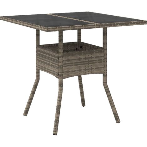 Maison Exclusive - Gartentisch mit Glasplatte Grau 80x80x75 cm Po