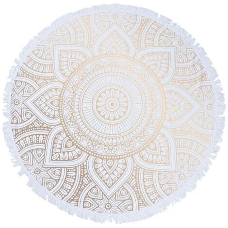 Schnelltrocknendes rundes Strandtuch, Strandtuch mit abstraktem Mandala-Muster, Yogamatte, Duschtuch, Badetuch (1/5)