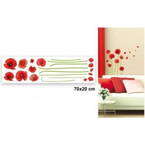Sticker mural décoration coquelicots: Agrémentez de façon bucolique votre déco d'intérieur grâce à ce sticker coquelicots. Vous p... (1/2)