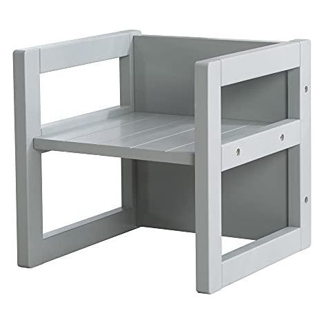 Sgabello per bambini reversibile grigio regolabile