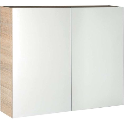 Aqualine Vega - Armadio a specchio, 80x70x18 cm, rovere platino VG880
