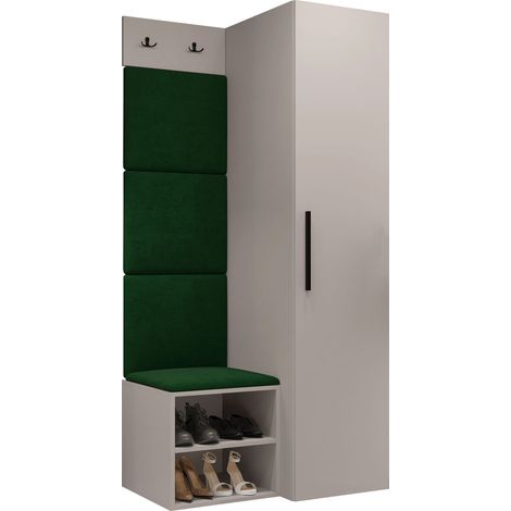 Conjunto para recibidor Nitos III, Manila 35, 191x82x50cm, Tapiz, Aglomerado laminado, Colocada, Montada en la pared