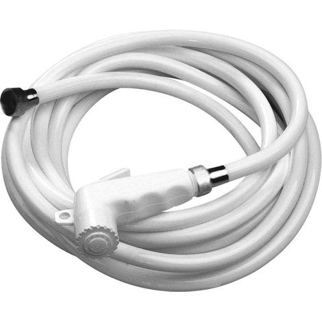 Douchette pour robinet en ABS avec tuyau flexible 3 m – Diamètre 1/2' – Installation sur pont – Compatible mitigeur eau chaude/froide