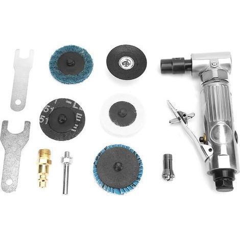 Druckluftschleifer, 1/4"-BSP-Druckluftschleifer, 90°-Druckluftwinkelschleifer mit 2-Zoll-Schleifscheibe (MBSP) zum Entgraten, Schleifen und Formen, Druckluftschleifer (1/5)
