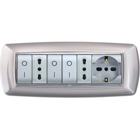 Placca Mylife 7 Mod. Alluminio Chiaro ( Elettrocanali Cod. Ecl2987Ac )
