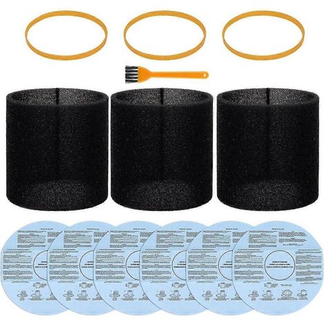 90585 filtre manchon en mousse et 90107 filtre disque papier pour aspirateur d'atelier 5 Gallon et Above aspirateur eau et poussière, pièce 9010700, 9013700 (1/5)