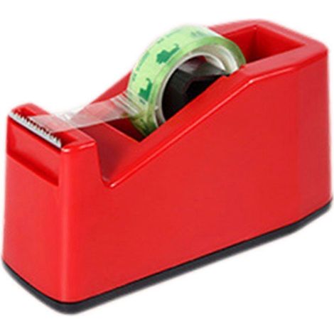 Distributeur de ruban adhésif de bureau avec base antidérapante, support en plastique pour ruban adhésif, lames de coupe affûtées, utilisation à une main, petit format. (1/5)