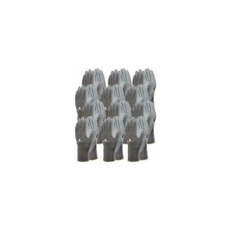 12 paires de Gants tricot polyamide / paume polyuréthane VE702PG DELTA PLUS - Taille: 10