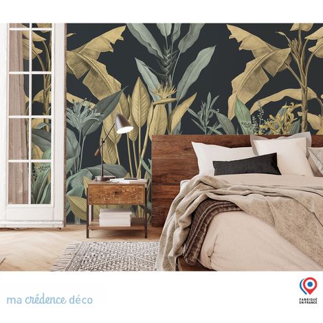 Papier peint : Fresque tropicale panoramique - Intissé - L.300 x H.280 cm - Vert pastel (1/3)