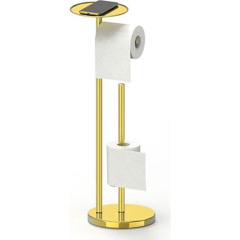 [NUNCA UTILIZADO]Portarrollos de papel higiénico de acero inoxidable negro de primera calidad, capacidad para 4 rollos, base con peso, resistente a la corrosión para un almacenamiento elegante en el b (1/4)