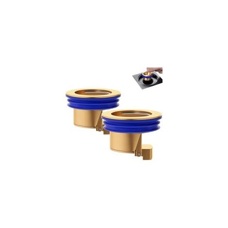 Lot de 2 bondes de douche anti-retour à lévitation magnétique(laiton), valve de vidange unidirectionnelle, bouchon de vidange en laiton pour douche à drainage rapide, convient pour calibre 1,25"-1,65" (1/5)