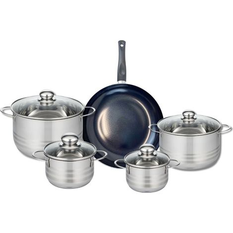 Ensemble de 1 Poêle de cuisson 28 cm et 4 faitouts 14, 16, 20 et 24 cm Elo Prima Brillant (1/5)