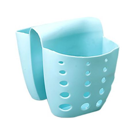 Set mit 1 Spülbecken-Schwammhalter, Abflussloch-Design, multifunktionaler Aufbewahrungsorganizer für Bürste und Seife, für die Küche, blau