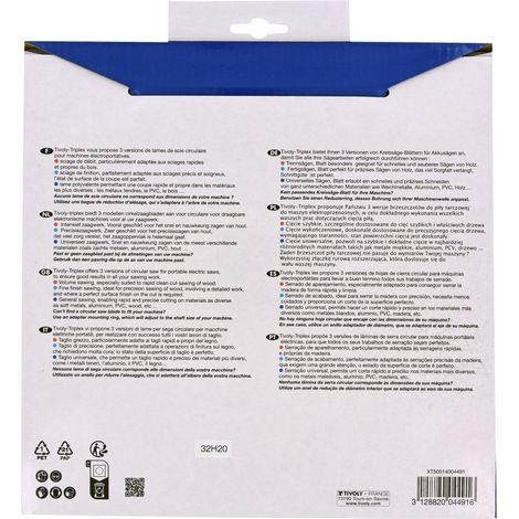 Tivoly • Lama per sega circolare • Ø250mm • 80 denti in metallo duro • Finitura eccellente • Per tagliare più materiali
