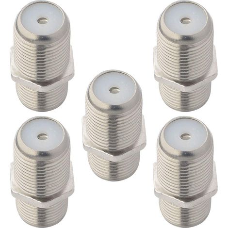 Connecteur Coaxial F Femelle Vers Femelle - Adaptateur RG6 - 3 GHz - Pour Antenne TV Satellite Câble Coaxial - Lot de 2 (1/5)