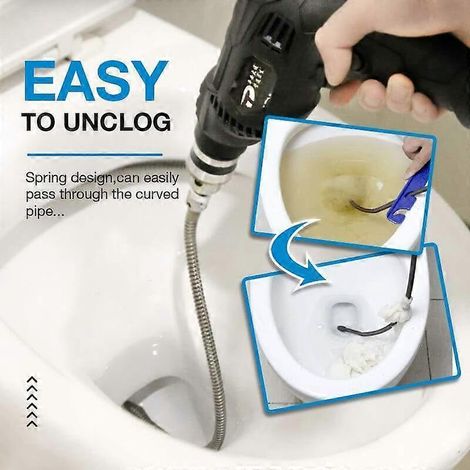 Ressort de débouchage de tuyau de 1 m avec raccord de vidange, outil de nettoyage pour canalisations de cuisine, toilettes et égouts. (1/5)