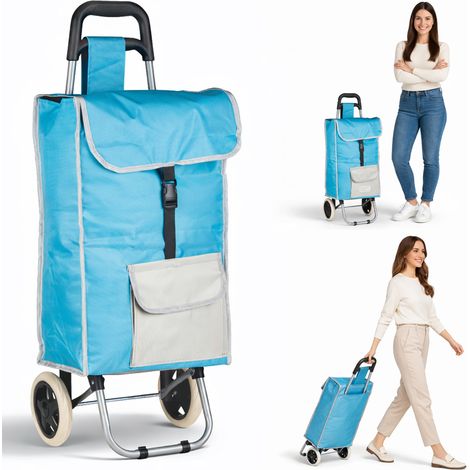 Carrello Trolley Frigo Modello Zeus Azzurro Ruote e Manico Ergonomico 35x30x90cm