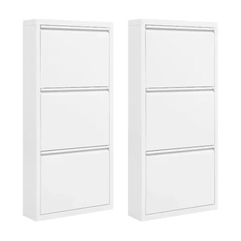 Lot de 2 range-chaussures étroits design moderne pour entrée