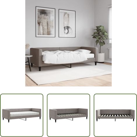 vidaXL Sofa mit Matratze - Tagesbett mit Matratze Taupe 90x200 cm Stoff (1/5)