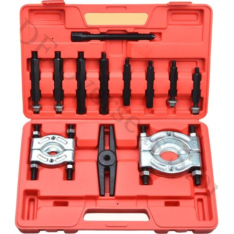 Kit de herramientas separadoras de rodamientos, 12 piezas, metal, longitud de tracción de 220 mm, incluye 2 separadores de rodamientos, peso 5,1 kg. (1/5)