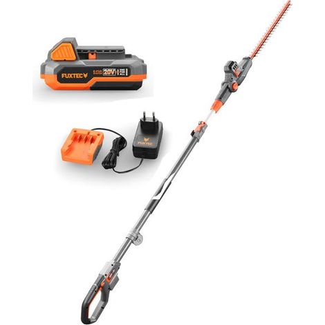 Tagliasiepi telescopico a batteria 20V FUXTEC E1HH20 set con batteria e caricatore