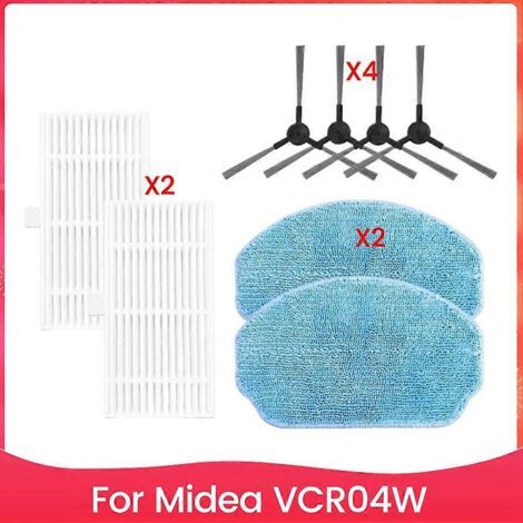 ALLIANDISFiltre HEPA, brosse latérale et chiffon de nettoyage pour aspirateur robot Midea VCR04W (1/5)