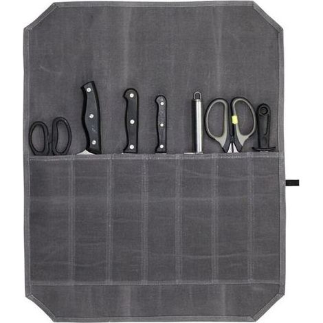 Lntyq Sac à Couteaux en Toile Cirée Sacoche Couteaux de Cuisine avec 7 Fentes Sac à roulettes Etui Couteau Portable Malette Couteaux pour Les Loisirs et Le Camping (1/5)