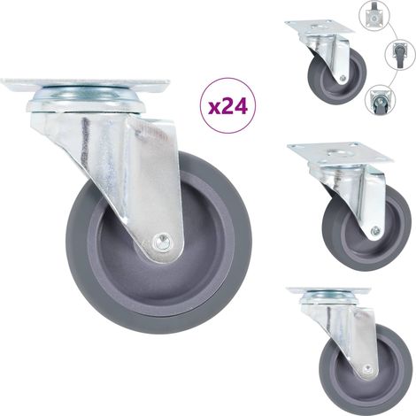 24 pcs Roulettes pivotantes 75 mm - Roulette Pivotante - Roulettes Pivotantes - Roulette De Chariot - Roulettes De Chariot (1/5)