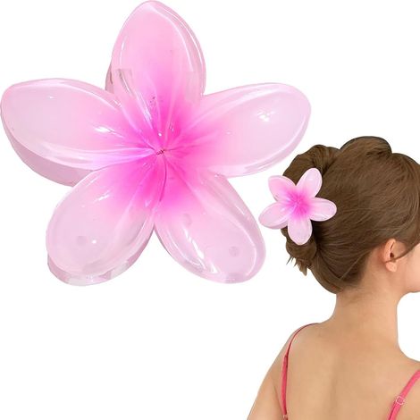 Haarspangen in Blumenform mit hawaiianischem Muster, starker Halt, rutschfest, ideal zum Stylen von Sommer, Festivals, Reisen und Urlaub. (1/5)