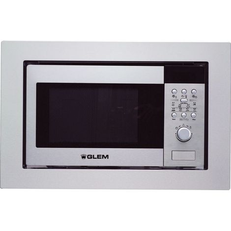 20 L 900 W + Gril 1000 W-electronique-8 Programmes-cavité Inox-h 38 Cm-avec Kit Encastr.-inox - Glem (1/2)