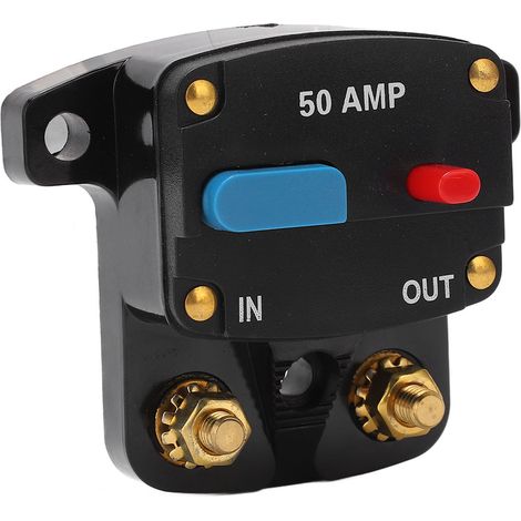 Coupe-circuit audio manuel 50A pour autoradio stéréo, bateau, camion, bus - Fusible en ligne avec support pour système audio voiture (1/5)