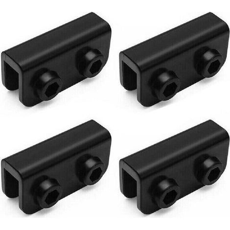 Lot de 4 connecteurs de remplacement pour gazebo pop-up, angle droit, support rectangulaire, pièce détachée noire, fixation pour tonnelle (1/5)
