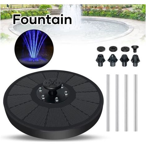Fontaine Solaire Extérieur - ROKOO - Fontaine pots et vases - Avec éclairage - Noir (1/4)