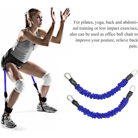 Ballon de basket en latex avec élastique pour entraînement à domicile et musculation - Bleu (1/3)