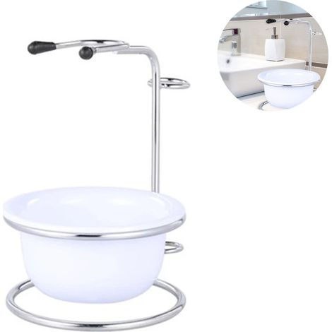 Ensemble support et bol de rasage en acier inoxydable, porte-blaireaux, bol à savon à raser, mug pour homme, débarbouilleur