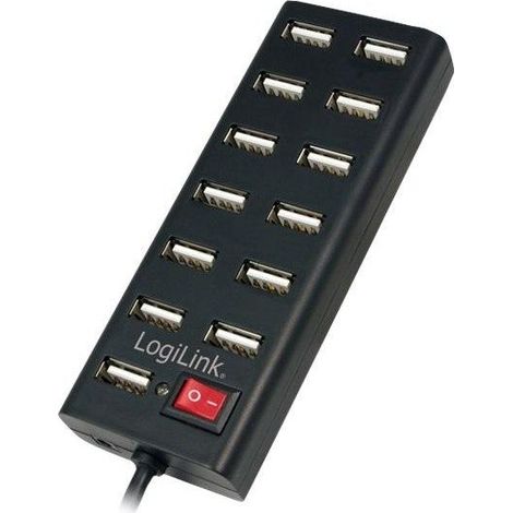 Hub USB LogiLink UA0126 13 Porte Nero Ufficio