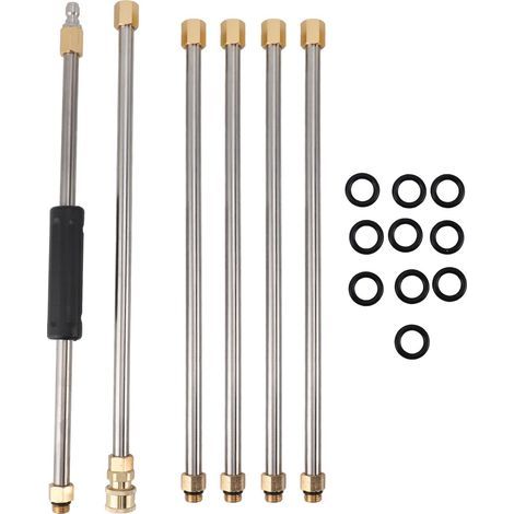 Lance électrique de baguette d'extension de nettoyeur haute pression de 90 pouces avec connexion rapide 1/4 pour le nettoyage du toit 6 pièces (1/5)