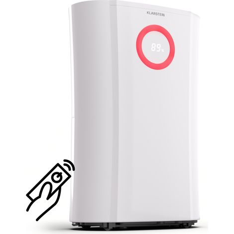 Klarstein dehumidifier electric, 370W dehumidifier for home, bathroom & basement, dehumidifier quiet, electric dehumidifier with oscillation & timer, construction dryer with 20L capacity