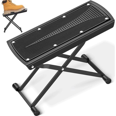 Pedal Guitare - Réglage Hauteur 6 Positions - Pliable - Charge Maximale 70 Kg - Acier - Pieds Antidérapants en Caoutchouc - 1 Pièce (1/5)
