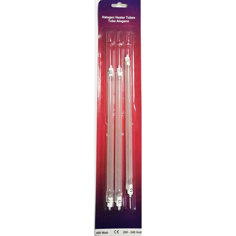 KIT 3 RESISTENZE RESISTENZA ALOGENE TUBO STUFA ALOGENA 400 W - LUNGHEZZA --22 cm