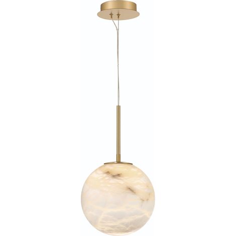 Sospensione Kepler Quintiesse ottone alabastro Ø30cm LED 15W (1/5)