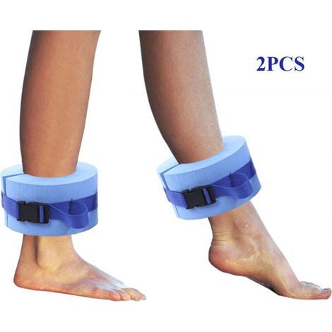 Bandes de cheville pour la natation. lot de 2. manchettes aquatiques en mousse. bouée pour l'aquagym. ceintures bleues pour chevilles et bras avec boucle à dégagement rapide pour la natation et le fit (1/3)