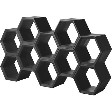 Hexa Nero libreria a parete scaffali ripiani originale Slide di design moderna colorata made in Italy modulare