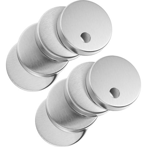 8 Pièces Cache-charnières de Siège de Toilette, Couvercles de Fixation Supérieurs, Acier Inoxydable Argenté, 60mm, Lot de Fixations, pour Toilette et Salle de Bain (1/5)