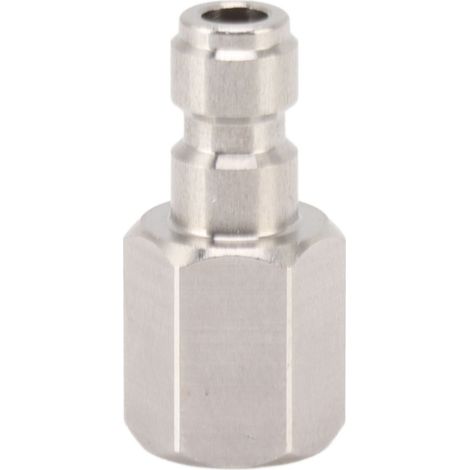 Raccord femelle 1/8 pouce BSPP, adaptateur droit en acier inoxydable 304, pour fixation de bouteille de CO2 et gonflage. (1/5)